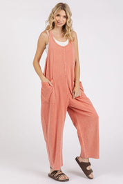 Mittoshop Scoop Neck Wide Leg Overalls Overalls