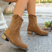 Suede Block Heel Boots | Boots Daverri Fashions