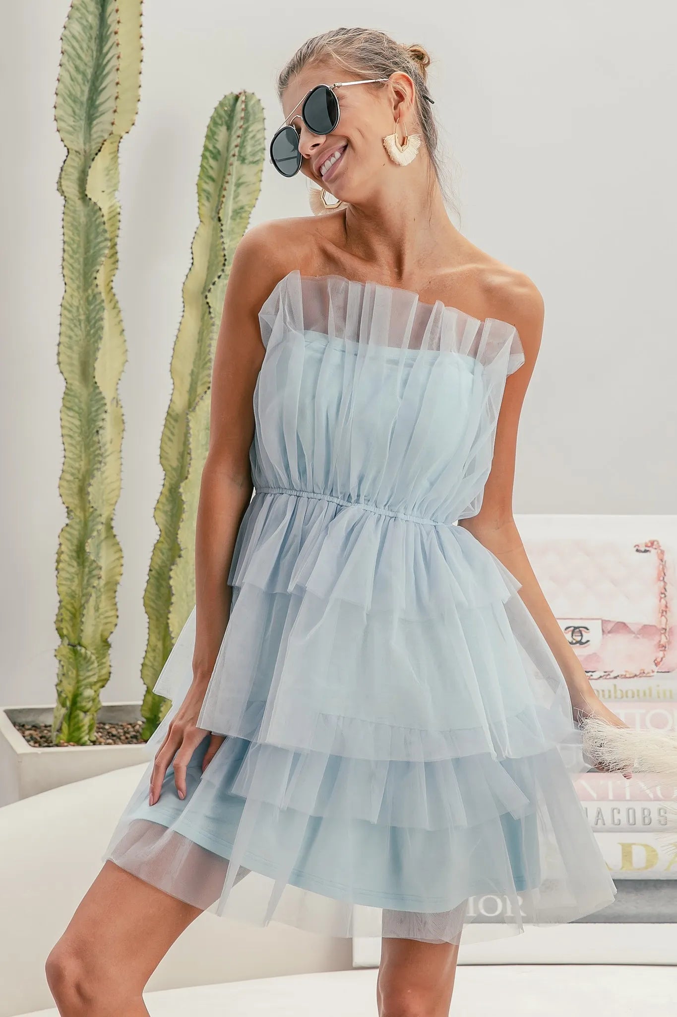 BiBi Sleeveless Layered Organza Dress | Mini Dresses Daverri Fashions