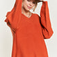 V-NECK OVERSIZED SWEATER PLUS JJK5013P ORANGE