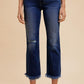 Annie Wear Distressed Raw Hem Straight Leg Cropped Jeans - DAVERRI FASHIONS