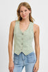 RISEN Full Size V Neck Button Down Vest Plus Size Pistachio