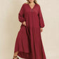 Plus Size Bohemian Tiered Maxi Dress with Balloon Sleeves - DAVERRI FASHIONS