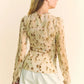 Davi & Dani Floral Mesh Long Sleeve Sheer Layering Top - DAVERRI FASHIONS