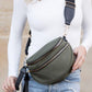 Double Zip Nylon Crescent Crossbody Bag Handbags