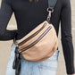 Double Zip Nylon Crescent Crossbody Bag Handbags