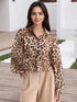 Leopard Button Up Shirt - DAVERRI FASHIONS