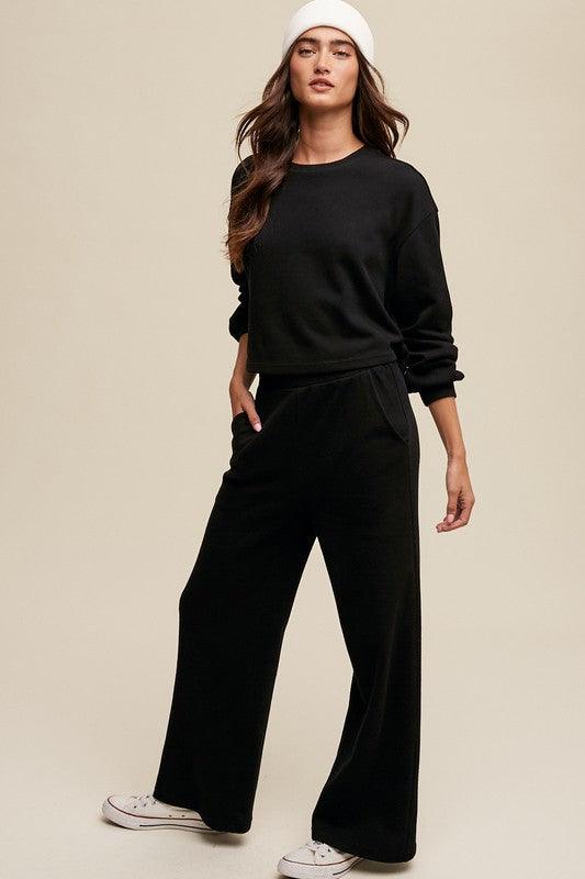 Knit Sweat Top and Pants Athleisure Lounge Set Athleisure