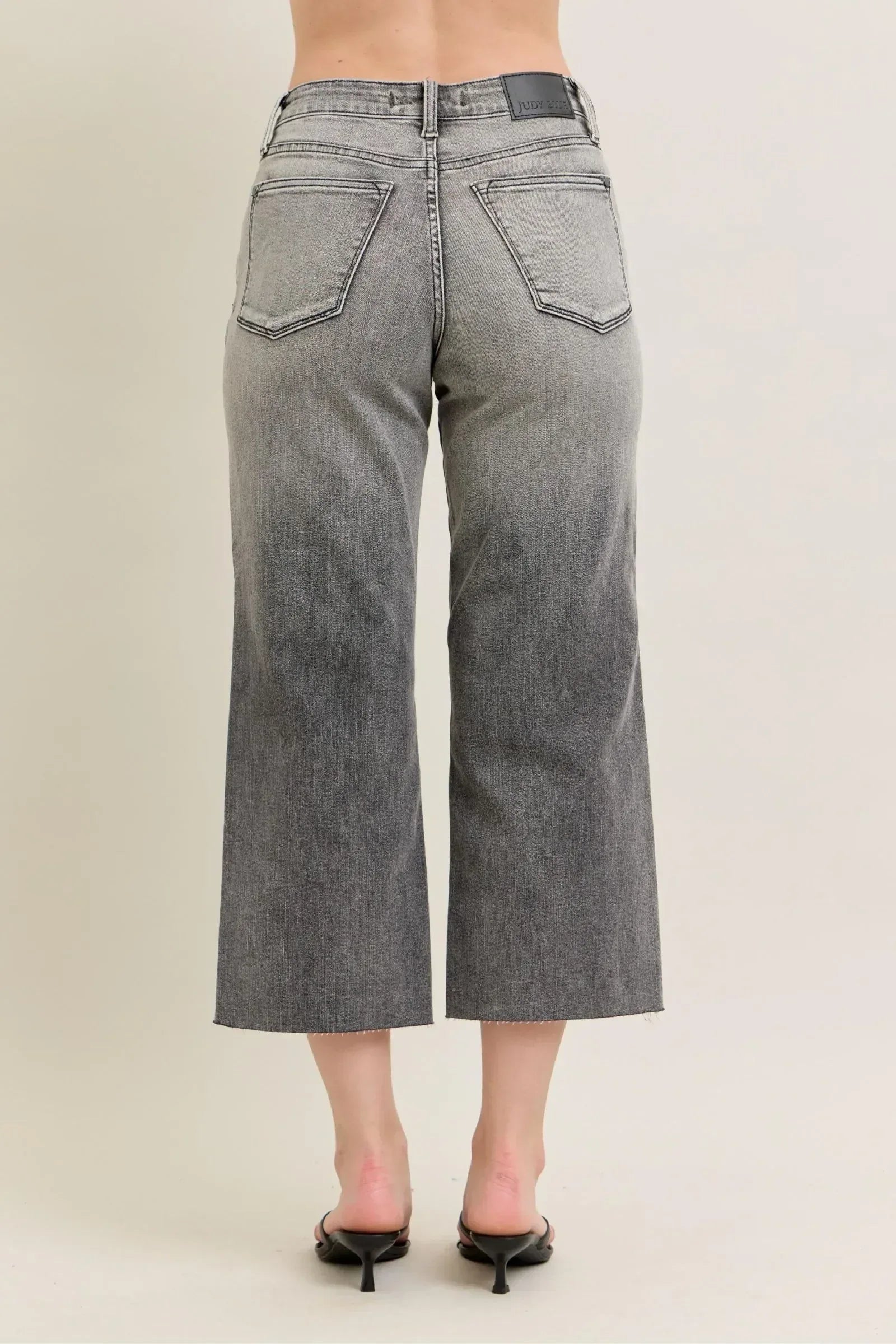 Judy Blue Full Size Wide Leg Capris Jeans Plus Size - DAVERRI FASHIONS