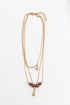 Three Layered Rustic Gold Charmed Necklace Gold OS Necklaces