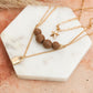 Three Layered Rustic Gold Charmed Necklace Necklaces
