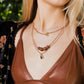 Three Layered Rustic Gold Charmed Necklace Necklaces