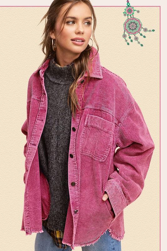 Oversized Corduroy Shacket CANDY Shackets