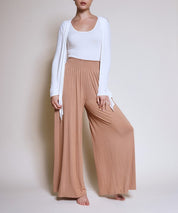 Smocked Waist Organic Bamboo Palazzo Pants Pants