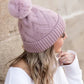 Chunky Knit Fur Pom Beanie - DAVERRI FASHIONS