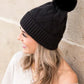 Chunky Knit Fur Pom Beanie - DAVERRI FASHIONS