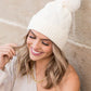 Chunky Knit Fur Pom Beanie - DAVERRI FASHIONS