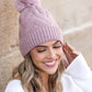 Chunky Knit Fur Pom Beanie - DAVERRI FASHIONS
