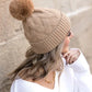 Chunky Knit Fur Pom Beanie - DAVERRI FASHIONS