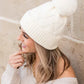 Chunky Knit Fur Pom Beanie - DAVERRI FASHIONS