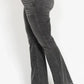Judy Blue Full Size Mid Rise Tummy Control Washed Gray Release Hem Flare Jeans Plus Size - DAVERRI FASHIONS