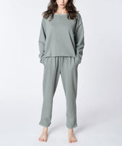 RECYCLED COTTON LOUNGEWEAR SET OLIVE Loungewear