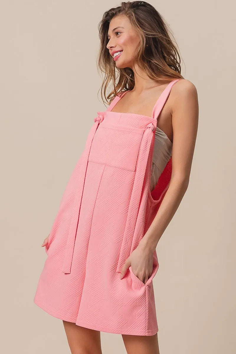 BiBi Texured Jacquard Romper with Side Pockets | Rompers Daverri Fashions