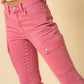 Pink Cargo Slim Boot Jeans Cargo Jeans