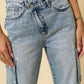 Insane Gene Crossover Waist Relaxed Fit Cargo Jeans Jeans