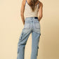 Insane Gene Crossover Waist Relaxed Fit Cargo Jeans Jeans
