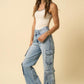 Insane Gene Crossover Waist Relaxed Fit Cargo Jeans Jeans
