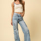 Insane Gene Crossover Waist Relaxed Fit Cargo Jeans Jeans