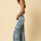 Insane Gene Crossover Waist Relaxed Fit Cargo Jeans Jeans