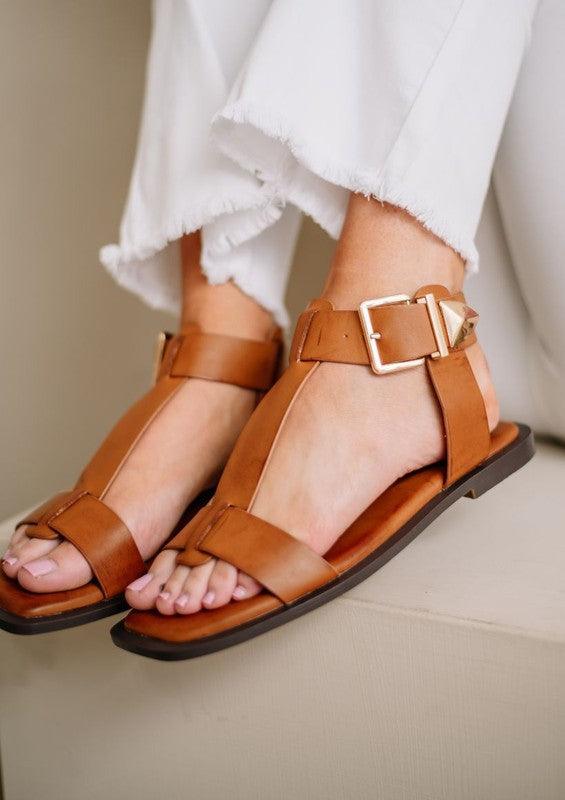 Ava Wide Strap Flat Sandals Shoes