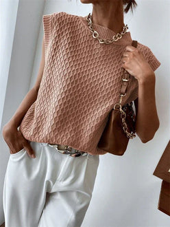 Knit Sweater Vest - DAVERRI FASHIONS