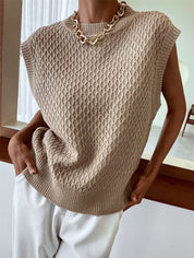 khaki Knit Sweater Vest | Sweater Vests Daverri Fashions