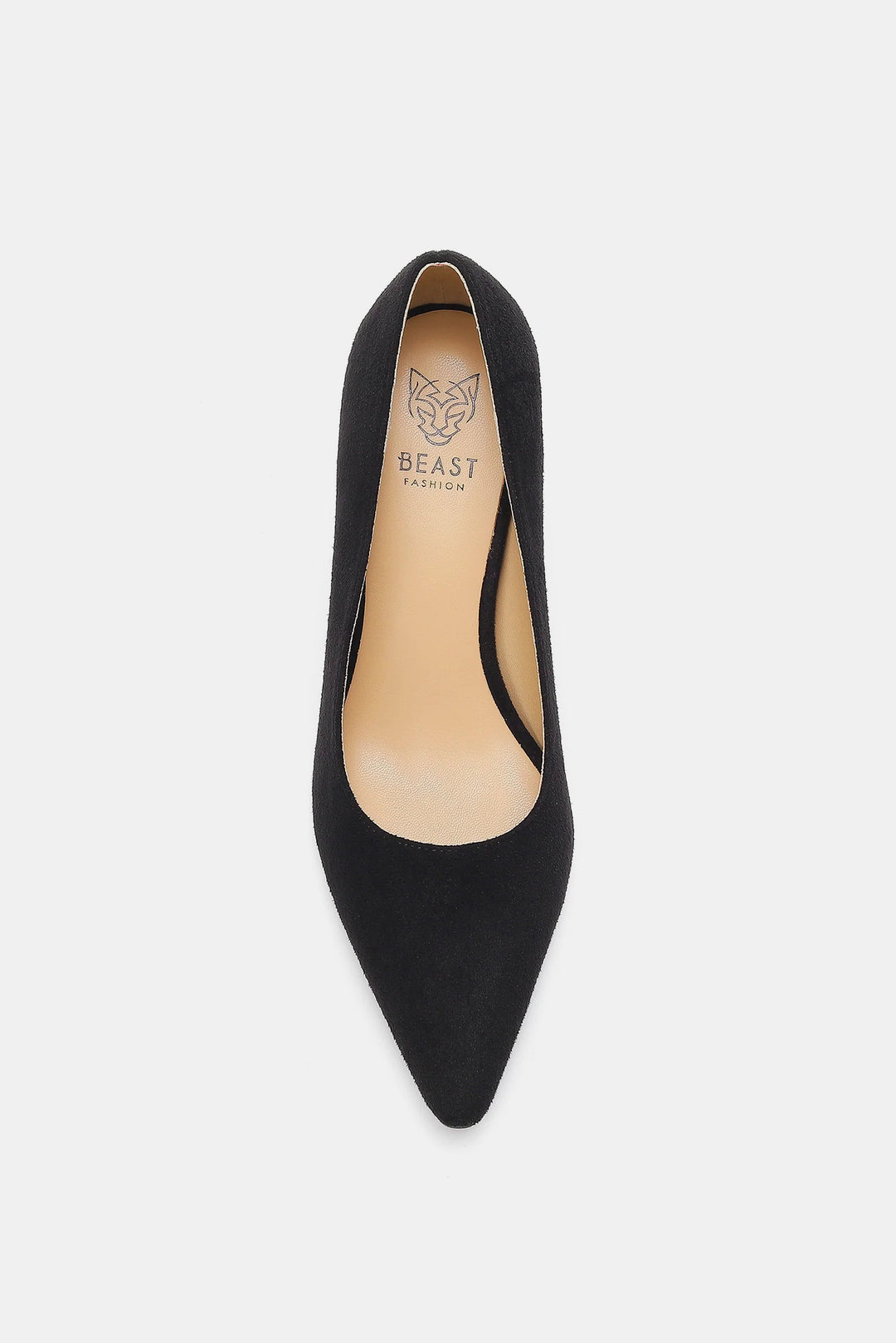 Beast Fashion Faux Suede Point Toe Pumps Footwear