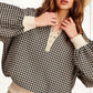 Oversized Two-Tone Textured Long Sleeve Top Shirts & Tops