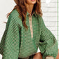 Oversized Two-Tone Textured Long Sleeve Top Shirts & Tops