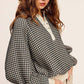 Oversized Two-Tone Textured Long Sleeve Top Shirts & Tops
