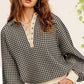 Oversized Two-Tone Textured Long Sleeve Top Shirts & Tops