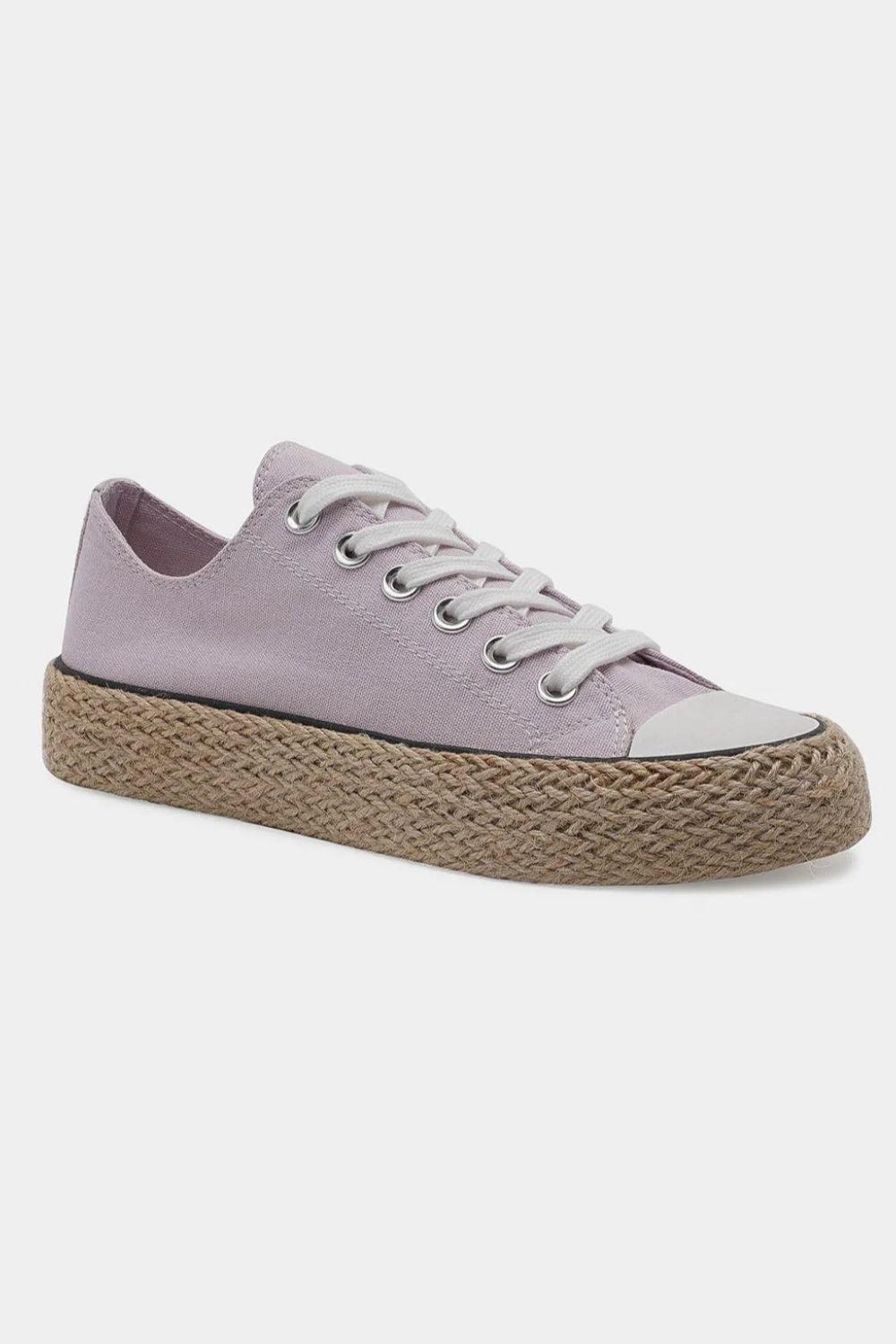 Lace Up Woven Espadrille Sole Sneakers SNEAKERS