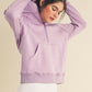 Women’s lavender cropped quarter-zip hoodie with front pocket