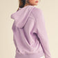 Women’s Ultra Comfy Quarter-Zip Hoodie in soft lavender with relaxed fit and ribbed cuffs