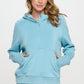 Women’s light blue ultra comfy quarter-zip fleece hoodie