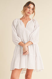 WHITE Jenay Tiered Dress | Mini Dresses Daverri Fashions