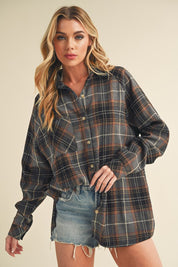 GRAY Katie Flannel Shirt | Shirts Daverri Fashions