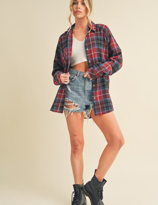 RED Katie Flannel Shirt | Shirts Daverri Fashions