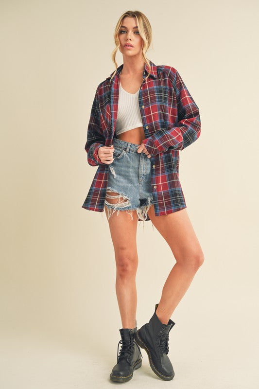 RED Katie Flannel Shirt | Shirts Daverri Fashions