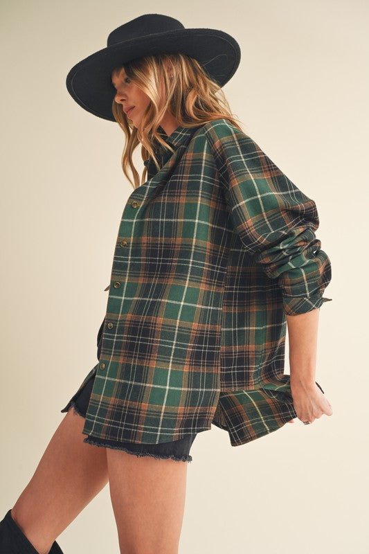 Green Katie Flannel Shirt | Shirts Daverri Fashions
